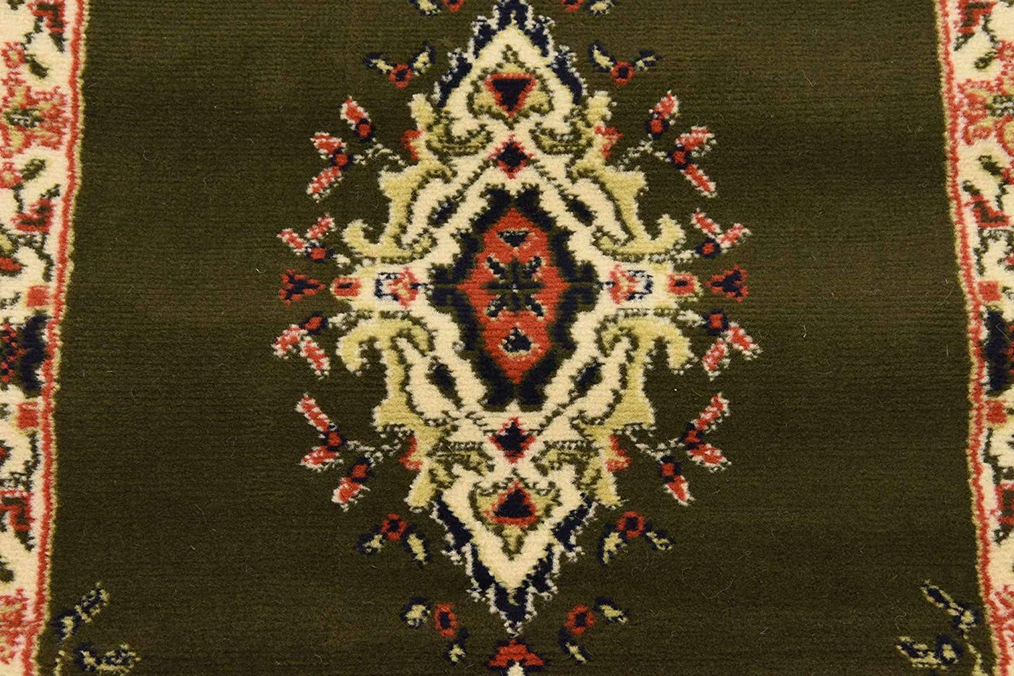 Traditional Medallion Green Soft Area Rug