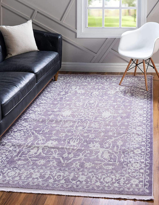 Traditional Distressed Vintage Classic Purple Area Rug