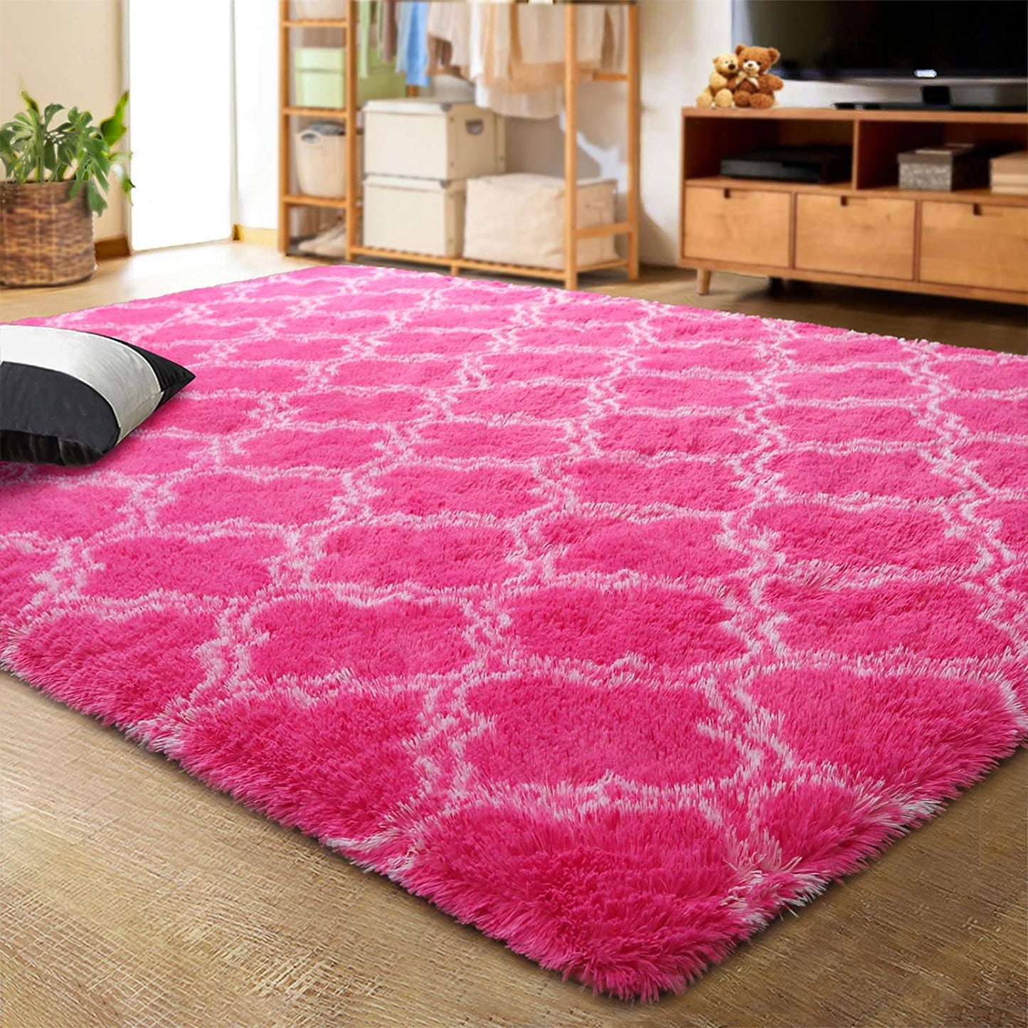 Velvet Shag Area Rug Modern Indoor Plush Fluffy