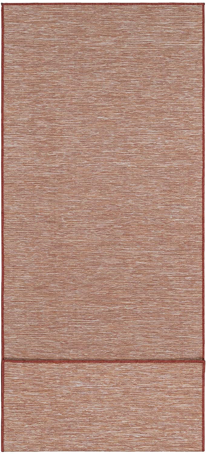 Sundance Collection Reversible Indoor & Outdoor Solid Design Runner Rug, Red/Orange