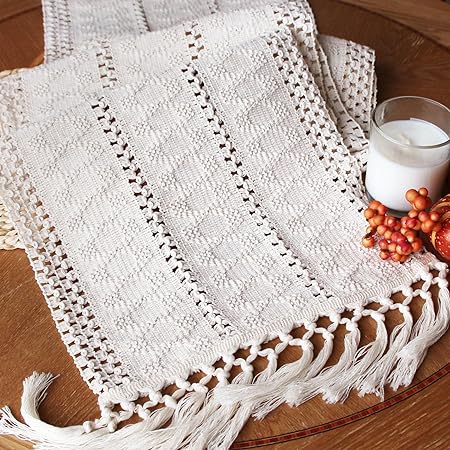 Set of 4, Macrame Table Decor