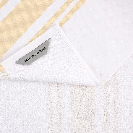 Stripe Gingham Dual Purpose Kitchen Towel 3-Pack Set, Blue Velvet, 16"x28"
