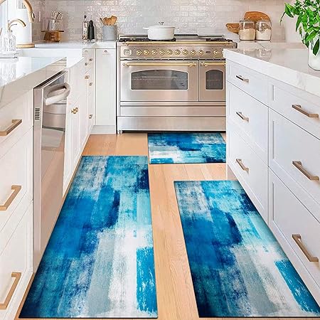 Boho Farmhouse Non Slip Washable Kitchen Area Rug Sets 3