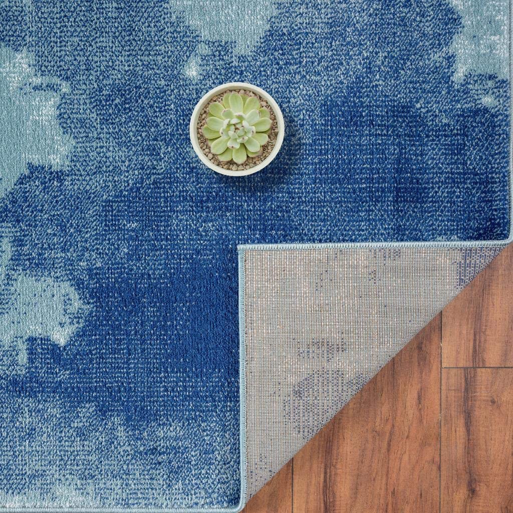 Victoria Collection Modern Soft Area Rug Blue