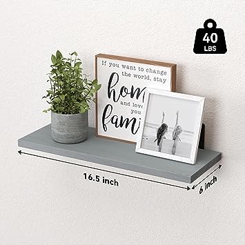 Set of 6 Wood Floating Wall Mounted