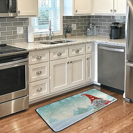 Christmas Gnome  Non-Slip Bath Rug Runner Doormats, 39x20 Inches