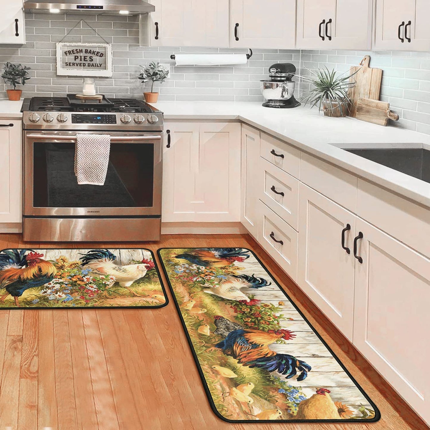 Set of 2 Wine Kitchen Decor Stain Resistant 17 x47.2+17inx30in