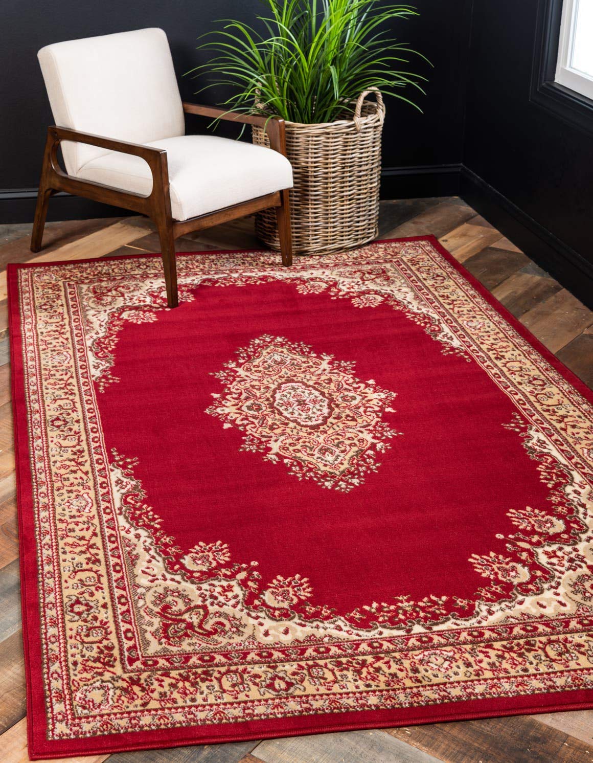 Traditional Medallion Burgundy Soft Area Rug