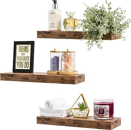 Storage - 16" Floating Shelves for Wall - Set of 3