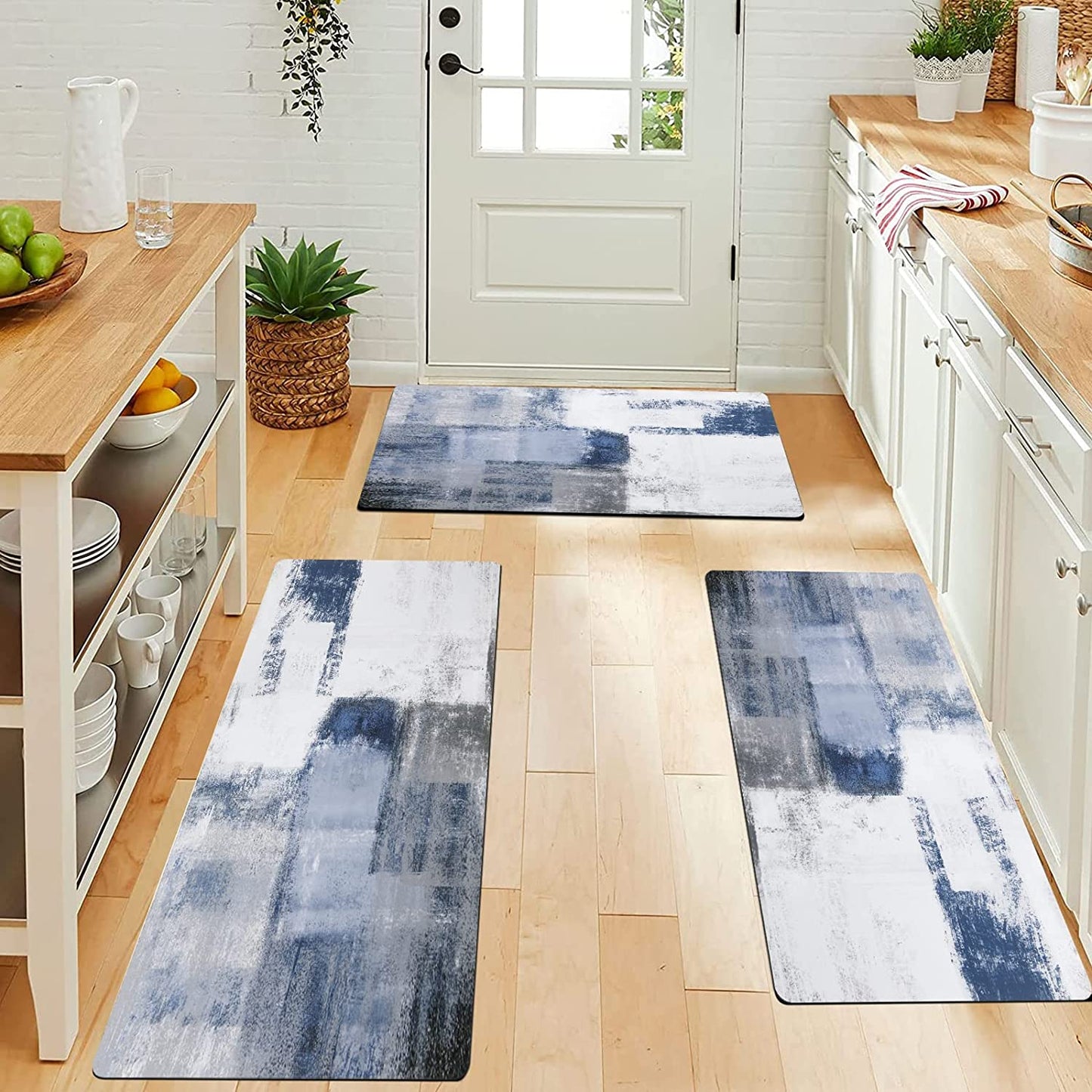 Sets 3 Farmhouse Non Skid Washable Cushioned Area Waterproof Rug