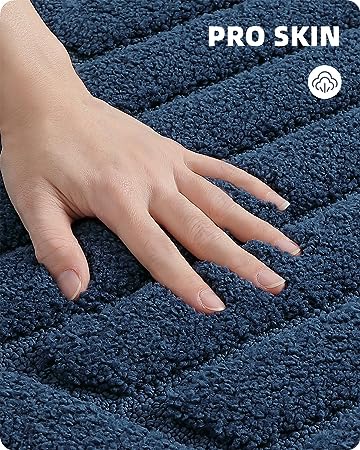 Upgraded White Bathroom Rugs - Refresh Your Bathroom with Color G Absorbent Microfiber Bath Mat - Non Slip, Soft, Washable, Quick Dry, 16”x24” Small Bath Rug Bathroom Carpet for Shower