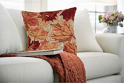 Frontporch Indoor/Outdoor Easy Care Invisible Zipper Hand Tufted Pillow- Birds Multi 18" x 18"