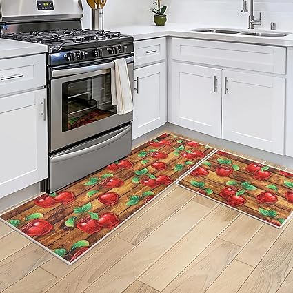 Non-Slip Backing Natural Design Throw Rug Lemon Design, 17"x48"+17"x24"