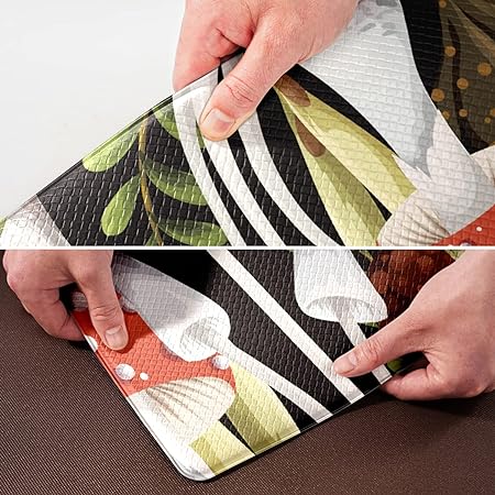 Set of 2 Anti Fatigue Mushroom Non-Skid Washable Kitchen Runner Rug, 17.5"x29.5"+17.5"x47"