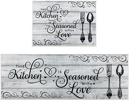 Non-Slip Backing Natural Design Throw Rug Lemon Design, 17"x48"+17"x24"