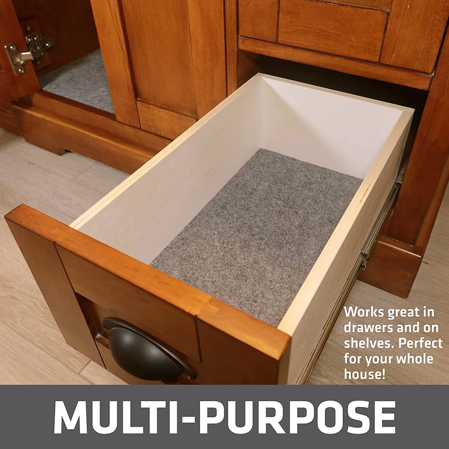 Under Sink, Waterproof Cabinet Protection, Absorbent Shelf Liners, Slip-Resistant, Non-Adhesive, Machine Washable, Durable Mats (USA Made)(24”x29”)(Charcoal)