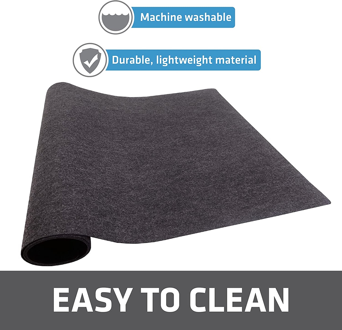 Under Sink, Waterproof Cabinet Protection, Absorbent Shelf Liners, Slip-Resistant, Non-Adhesive, Machine Washable, Durable Mats (USA Made)(24”x29”)(Charcoal)