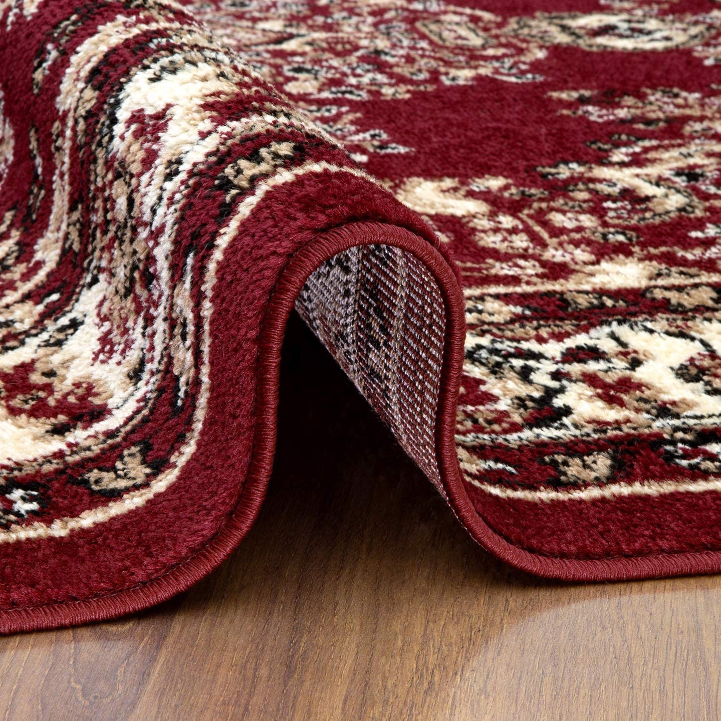 Siesta Collection Traditional Oriental Indoor Area Rug Maroon/Beige