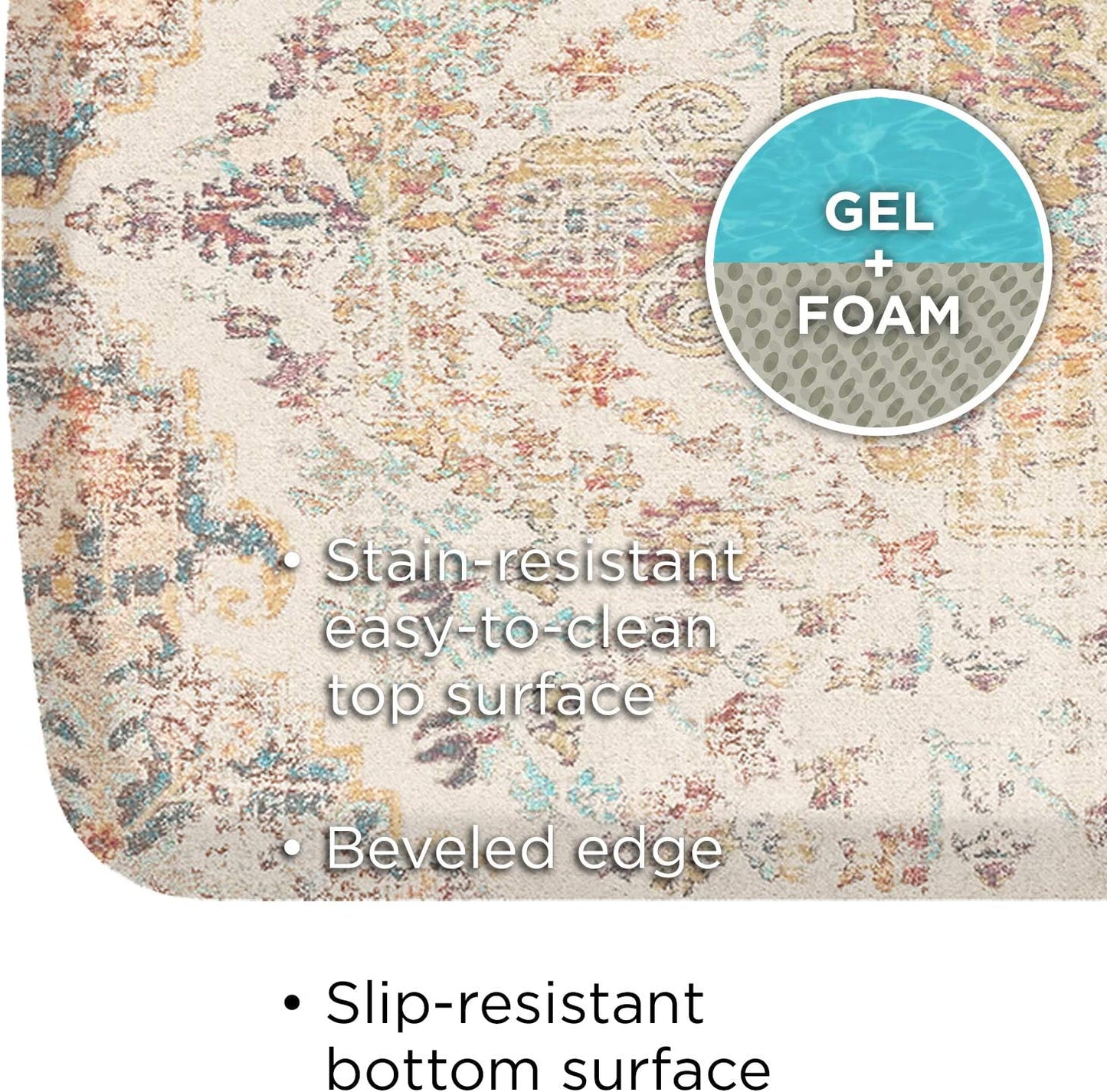 Linen Truffle Elite Premier Gel & Foam Anti-Fatigue Kitchen Floor Comfort Mat, 20" x 36"