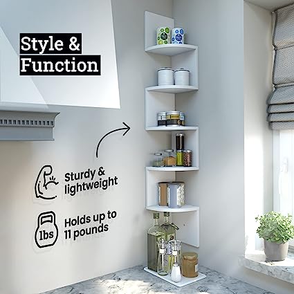 5-Tier Corner Floating Shelves for Wall,