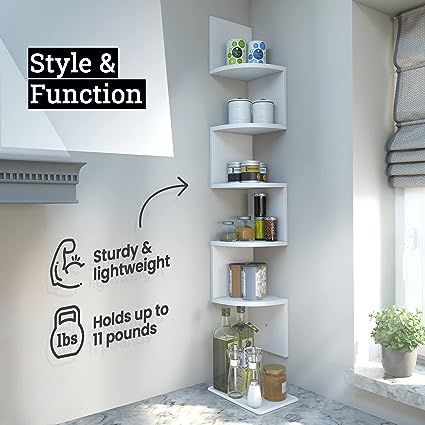 5-Tier Corner Floating Shelves for Wall,