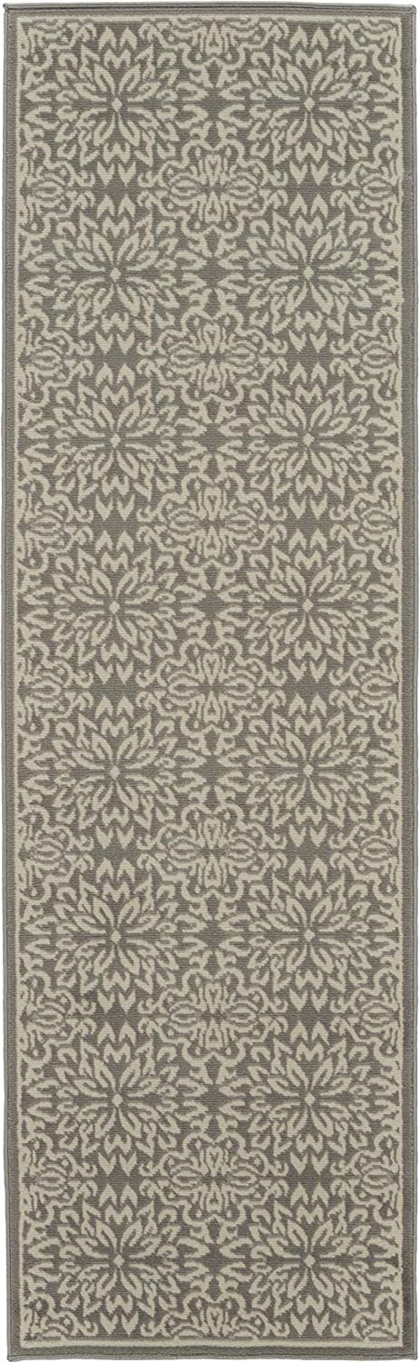 Transitional Floral Ivory/Grey Area Rug