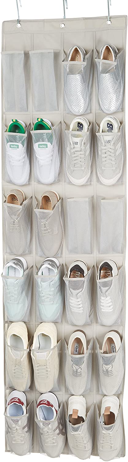 24-Pocket Over-the-Door Hanging Medium-Size Shoe Organizer