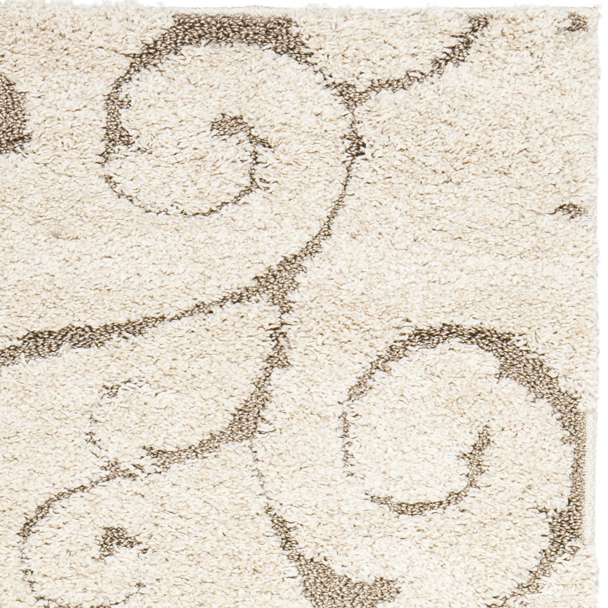 Premium Swirl Thick Plush Cream Beige Shag Rug