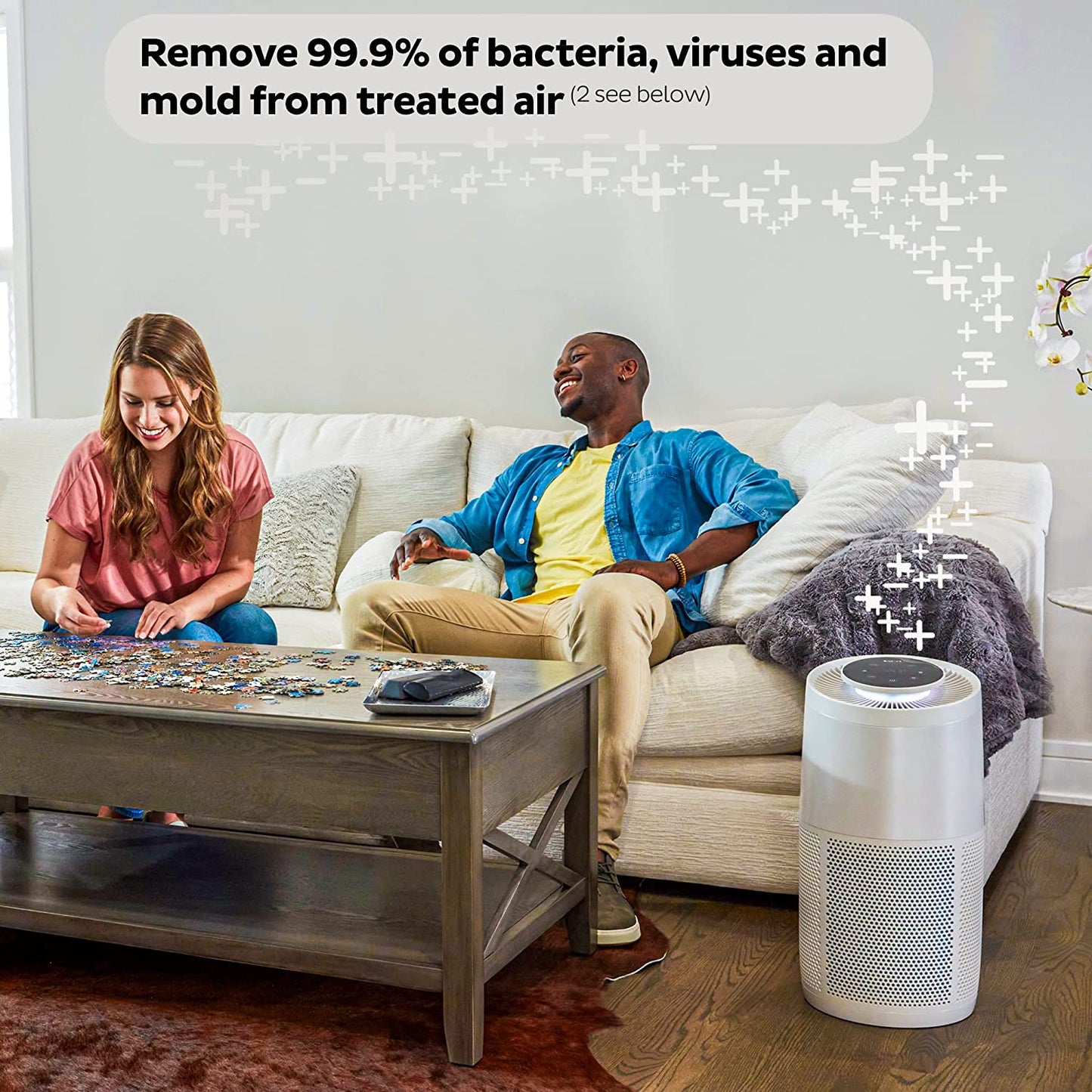 Instant HEPA Quiet Air Purifier, removes 99% of Dust, Smoke, Odors, Pollen & Pet Hair,