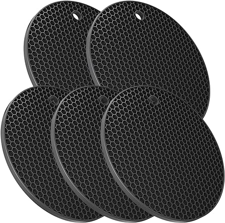 Ultra Thick 8mm Silicone Trivets for Hot Dishes Pots and Pans, Set of 3