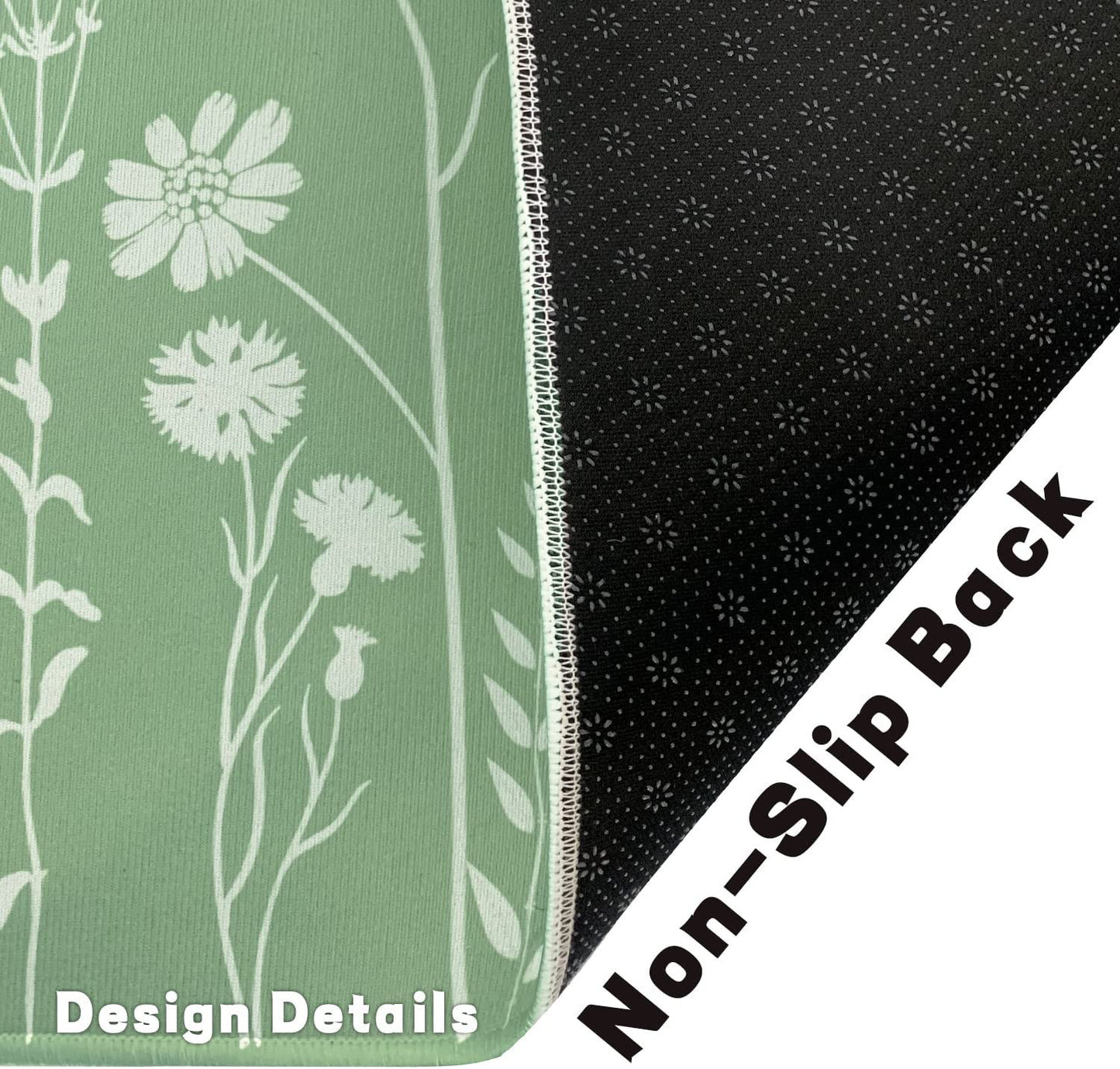 Set of 2- Plant Floral Butterfly Kitchen Rugs with Runner Decor Accessories Things - 17x30 and 17x48 Inch