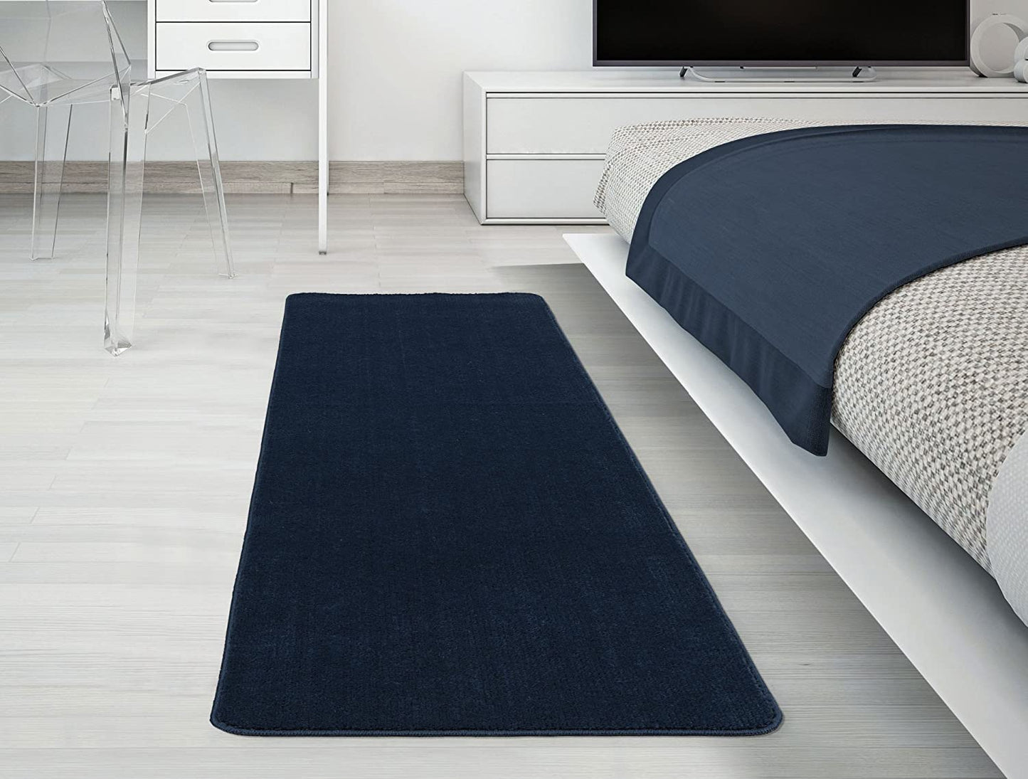 Softy Solid Non-Slip Kitchen/Bath Rug Navy