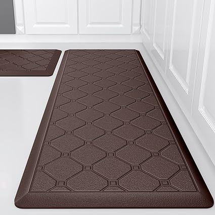 2 PCS Cushioned Anti Fatigue 1/2 Inch Thick Waterproof Non Slip PVC Non Skid Comfort Cushion Kitchen Mats