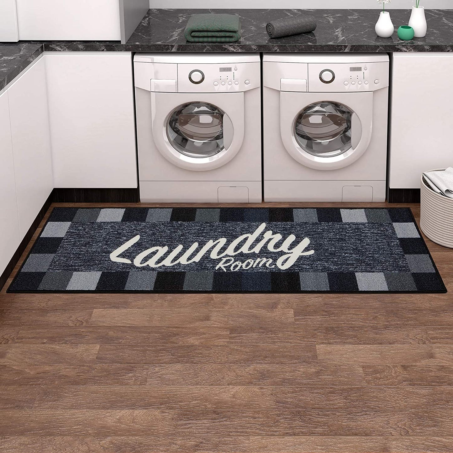 Laundry Mat Runner Rug, Black