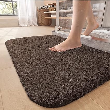 Upgrade Your Bathroom with Soft Plush White Microfiber Bath Mat - Non Slip, Absorbent, Washable, Quick Dry, 16"x24" Bath Rug Bathroom Carpet for Shower