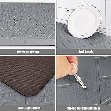 Anti Fatigue  1/2 Inch Thick Floor Mat, 2 PCS,