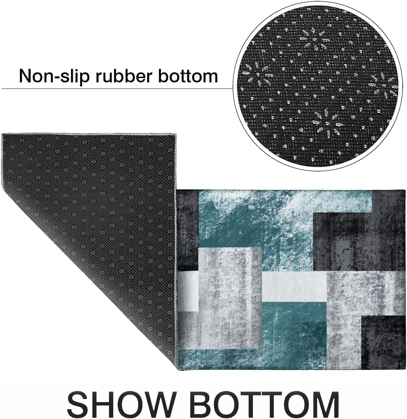 Anti Fatigue Non Slip Waterproof Washable Rug - 17x24+17x48inch Grey