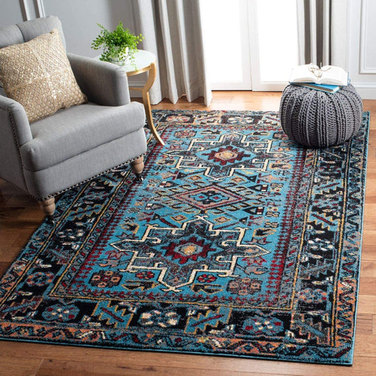 Oriental Persian Area Rug,  Square, Blue/Grey