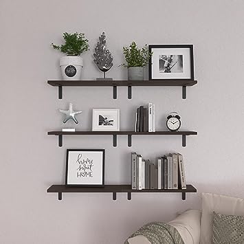 Set of 6 Wood Floating Wall Mounted