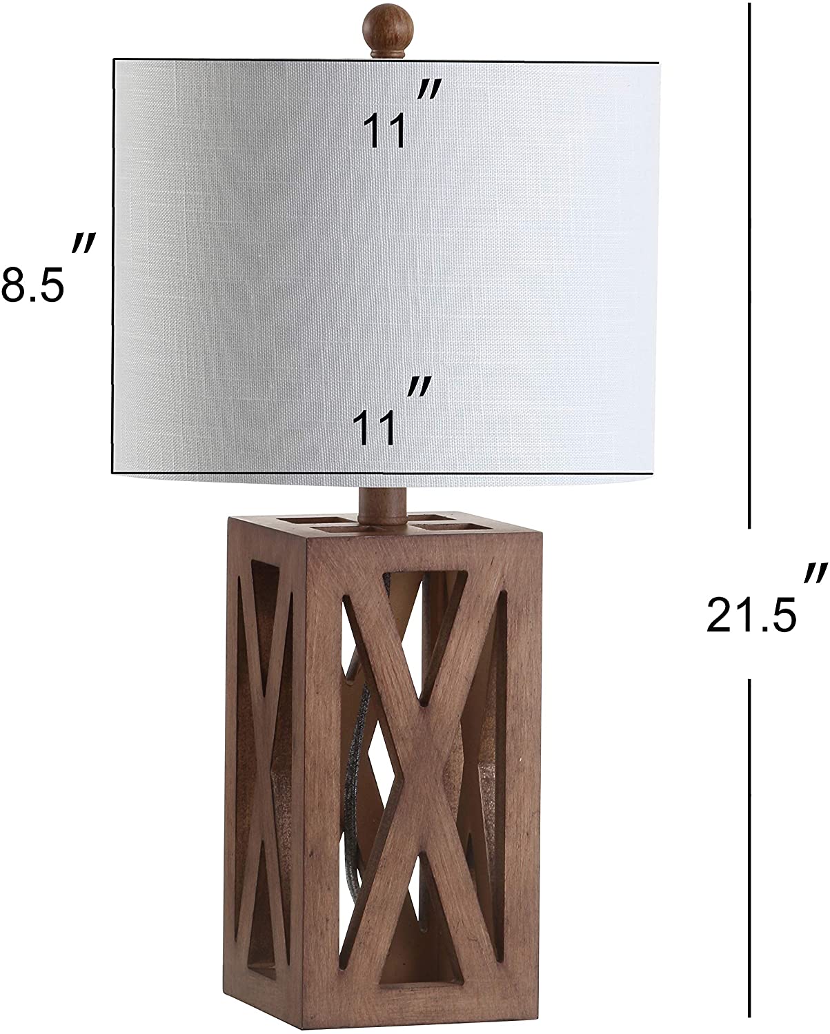 Stewart 21.5" Wood LED Lamp Brown