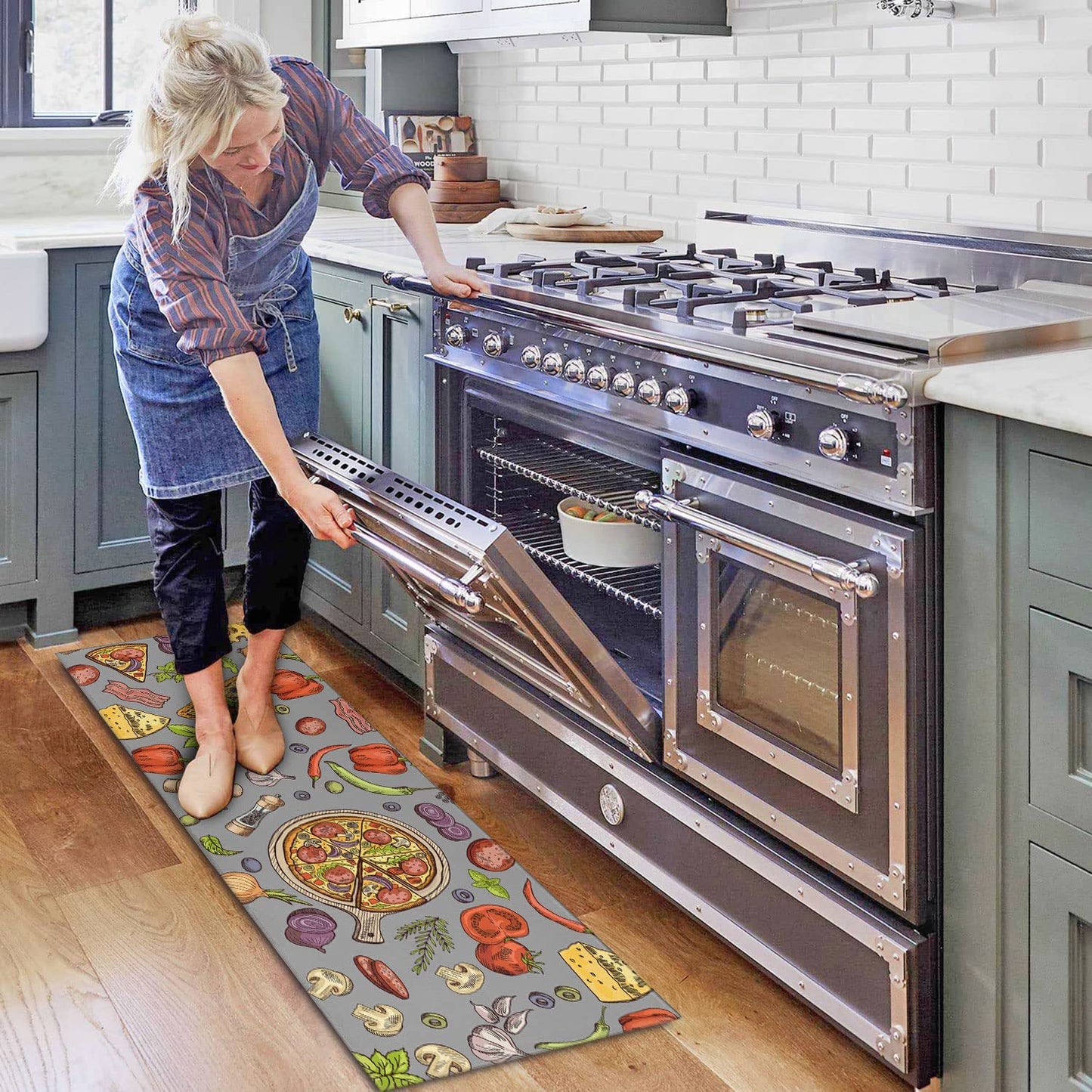 Set of 2 Wine Kitchen Decor Stain Resistant 17 x47.2+17inx30in