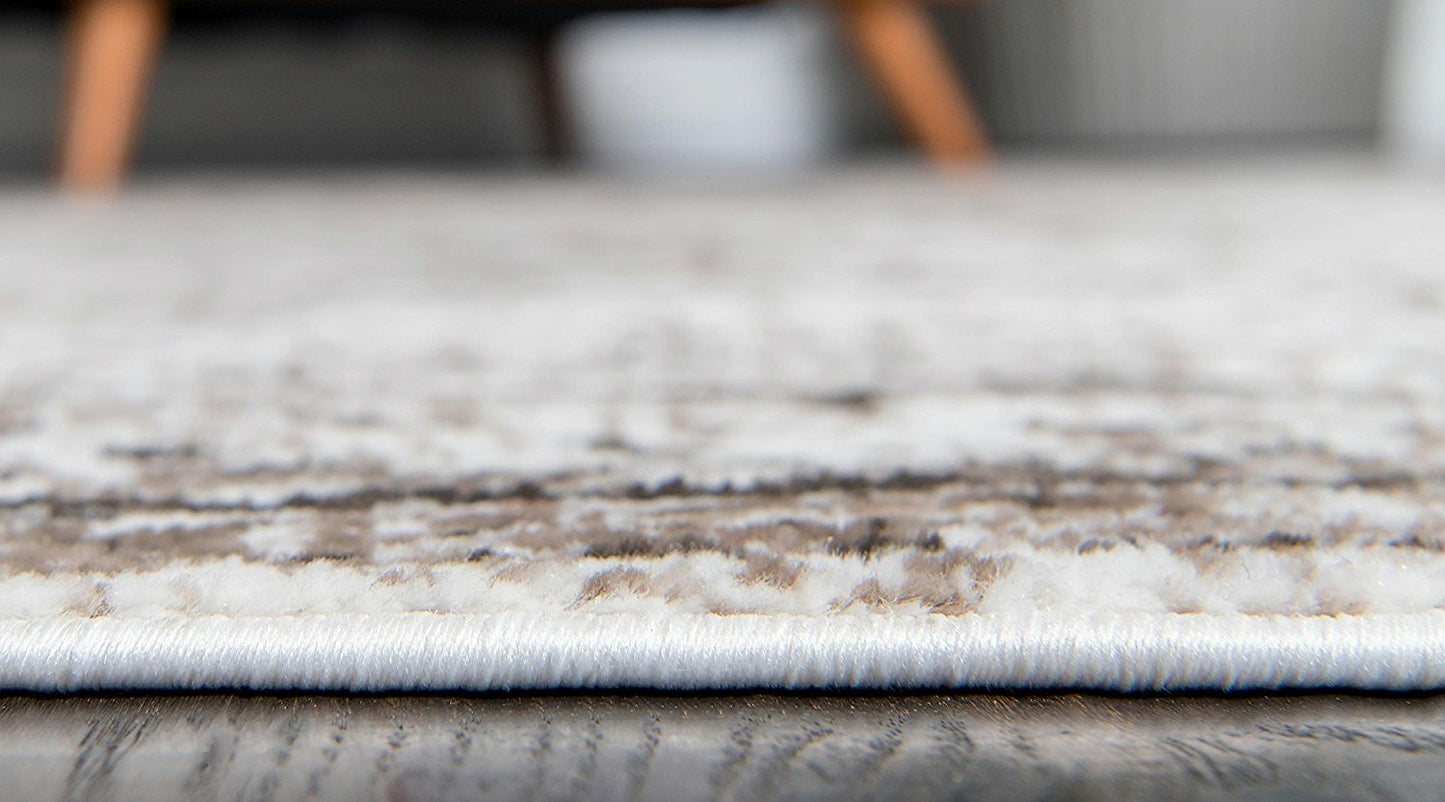 Vintage Distressed Bordered Beige Area Rugs
