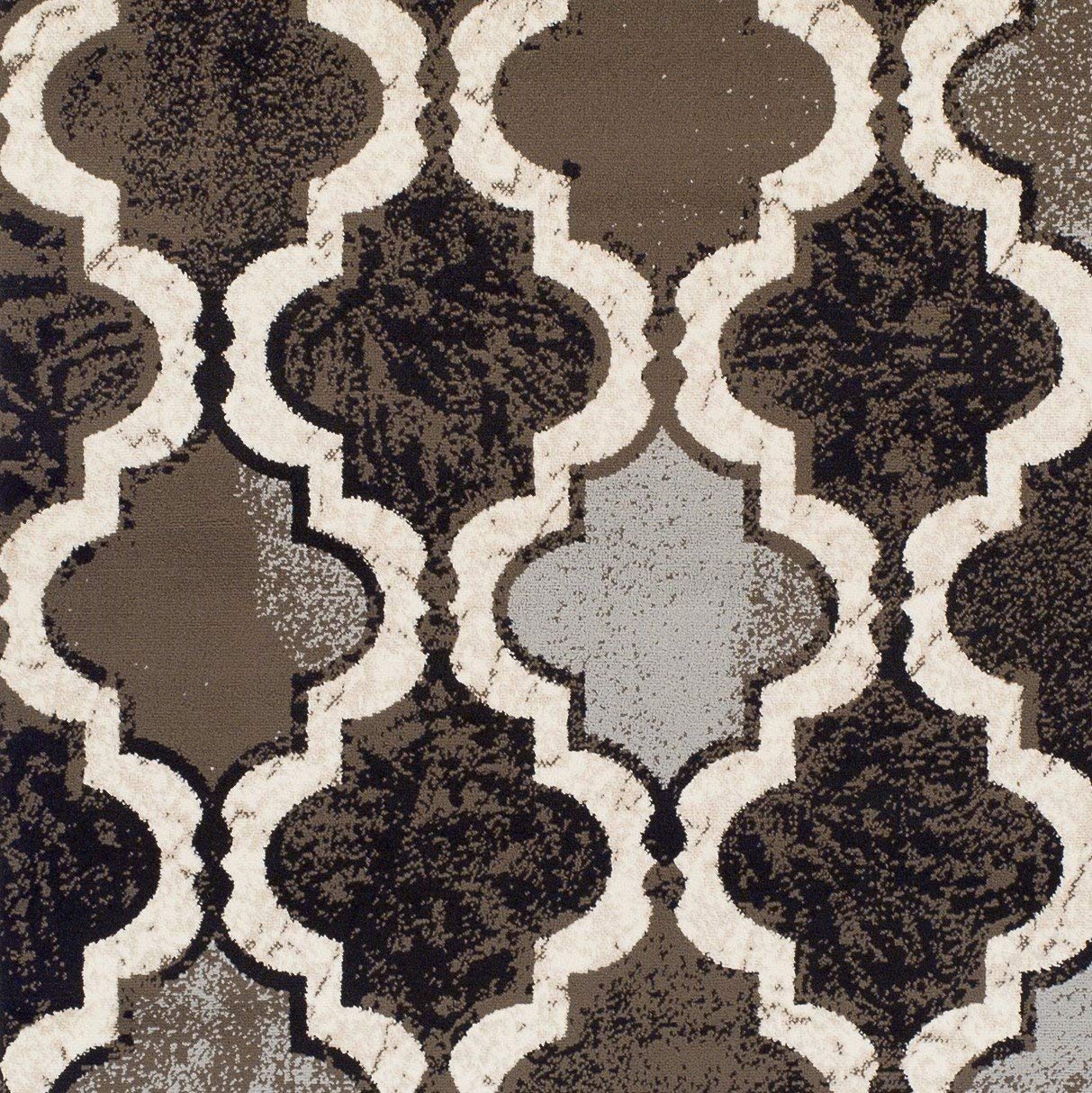 Modern Trellis Chocolate Brown Area Rug