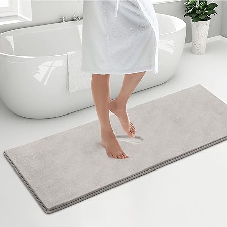 Luxurious Memory Foam Bath Absorbent Machine-Washable Mat, 17 x 24 inches,