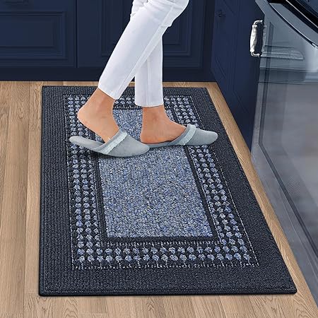 Machine Washable, Non Slip Absorbent Dirt-Resistant Durable Kitchen Runner Rug, 19.5"x31", Grey
