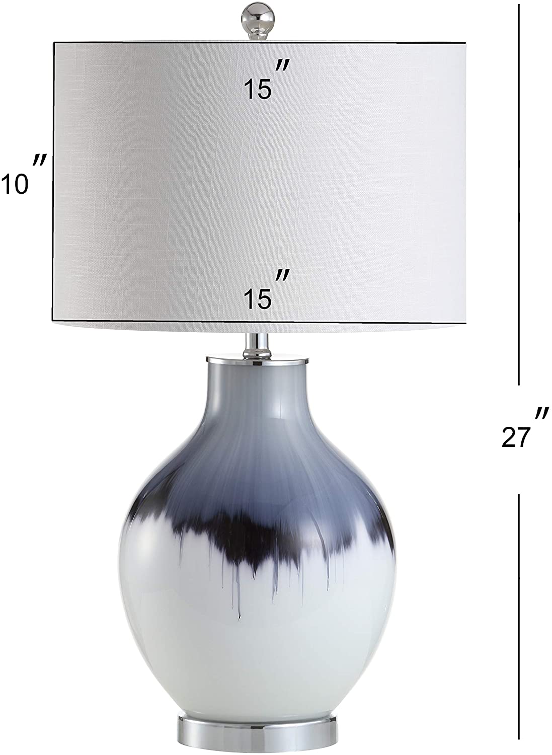 Glass/Metal LED Lamp Blue/White