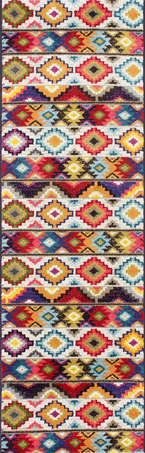 Ritzy Contemporary Retro Area Rug,  Multi