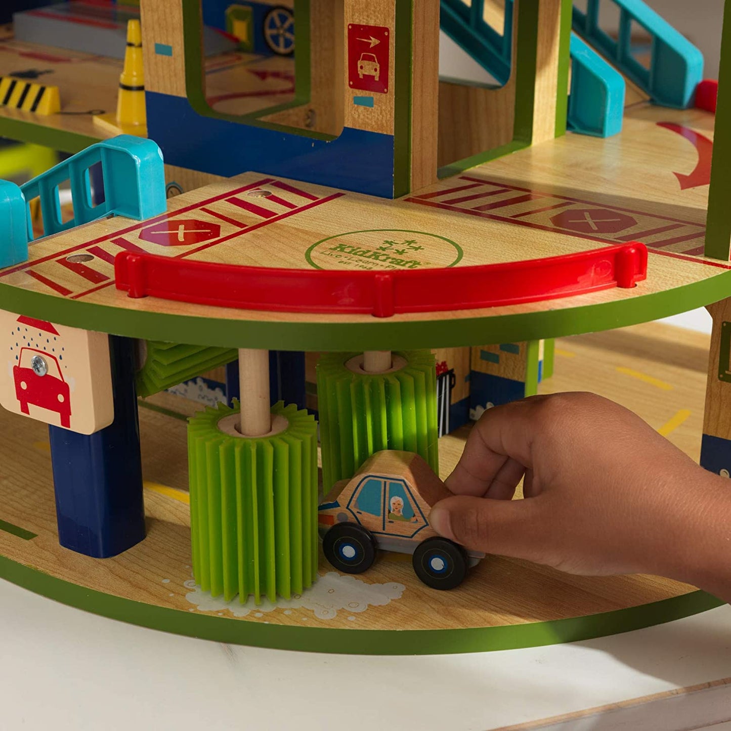 Wash N Go Wooden Car Garage Playset, Multi