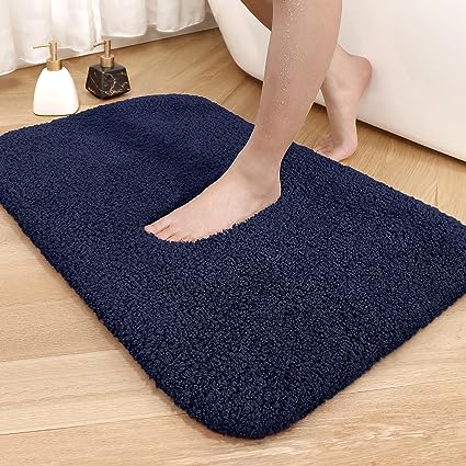 Upgrade Your Bathroom with Soft Plush White Microfiber Bath Mat - Non Slip, Absorbent, Washable, Quick Dry, 16"x24" Bath Rug Bathroom Carpet for Shower