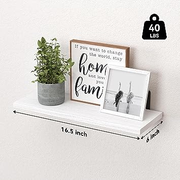 Set of 6 Wood Floating Wall Mounted